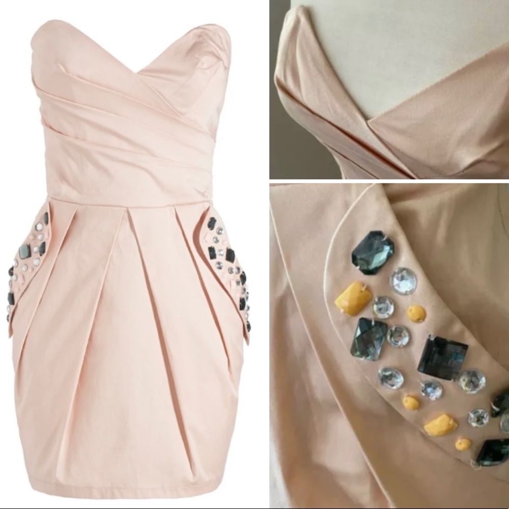 Lipsy pink jeweled pocket dress size 4